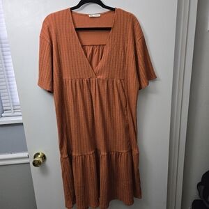 Zara Textured Weave Dress With Ruffle